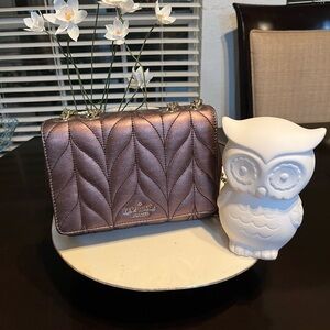 kate spade Metallic Rose-Quartz Quilted Crossbody with Gold Chain